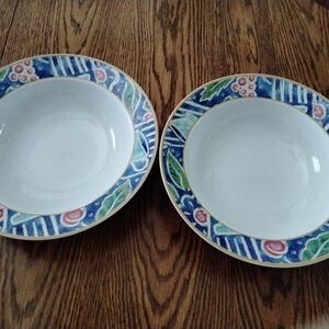 Pfaltzgraff Blue and Green Floral Dinner Plates